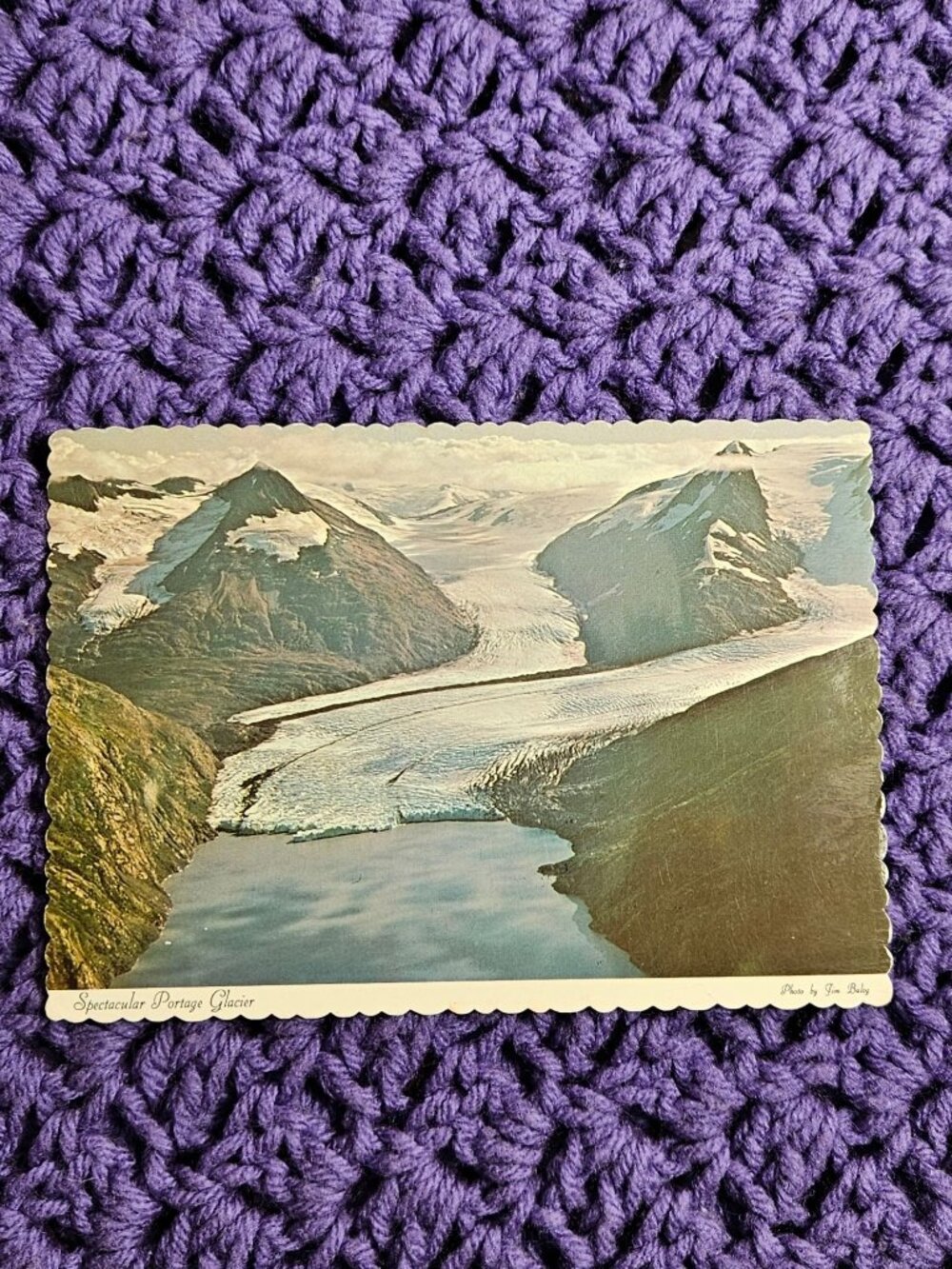 Aerial Lake Spectacular Portage Glacier Postcard